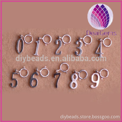 christmas gift 925 sterling silver arabic letter pendent&charm for diy jewelry
